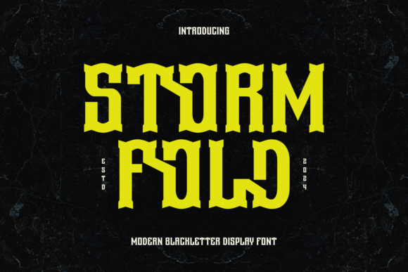 Storm Fold: A Modern Blackletter Font for Strategic Branding and Creative Expression